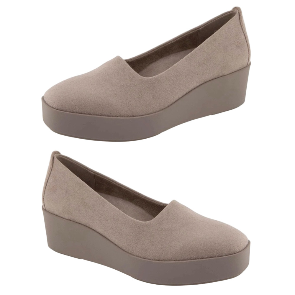 AEROSOLES Trench coat faux suede Platform Slip-Ons size 5 NWOT